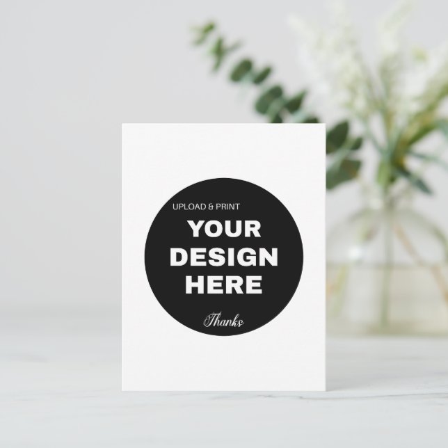 Elegant, Minimalist & Sleek Black QR Code Logo  Postcard (Standing Front)
