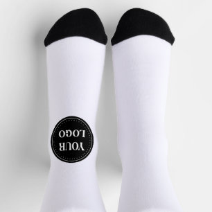 Elegant, Minimalist & Sleek Black QR Code Logo Socks