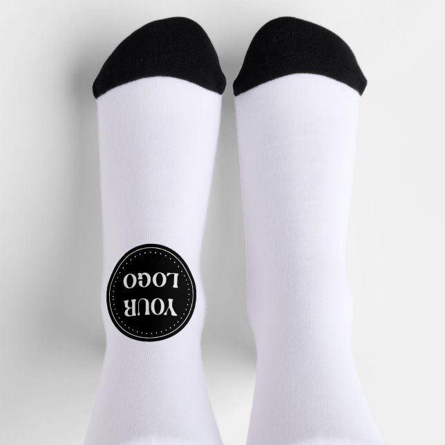 Elegant, Minimalist & Sleek Black QR Code Logo  Socks (Top)