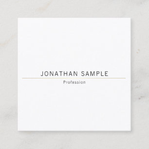 Elegant Minimalist Square Design Gold Plain Luxury Business Card