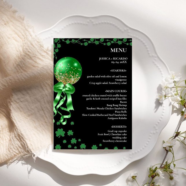  Elegant Minimalist St patrick's day Wedding Table Menu (Creator Uploaded)