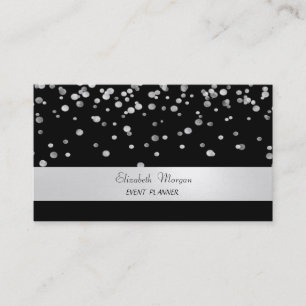 Elegant Minimalist,Striped,Black,Confetti Business Card