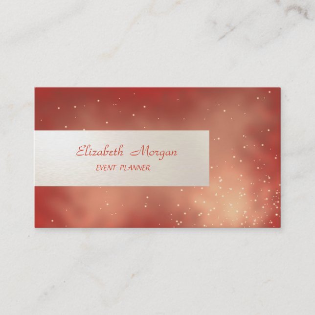 Elegant Minimalist,Striped,Red Business Card (Front)