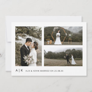 Elegant Minimalist Stylish Script Wedding Photo Thank You Card