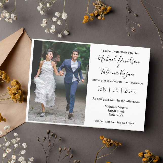 elegant minimalist stylish wedding  photo  invitation (Creator Uploaded)