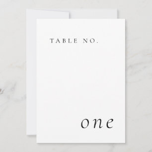 Elegant Minimalist Table Number Card