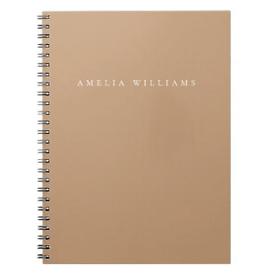 Elegant Minimalist Tan Monogram Notebook