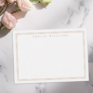 Elegant Minimalist Tan Two Border Card