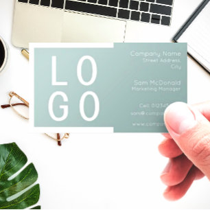 ELEGANT MINIMALIST TEMPLATE DESIGN LOGO SAGE GREEN BUSINESS CARD