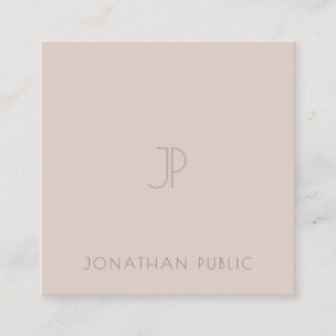 Elegant Minimalist Template Modern Monogram Simple Square Business Card