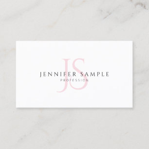 Elegant Minimalist Template Pink Monogram Modern Business Card