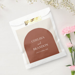 Elegant Minimalist Terracotta Arch Boho Wedding Favour Bag