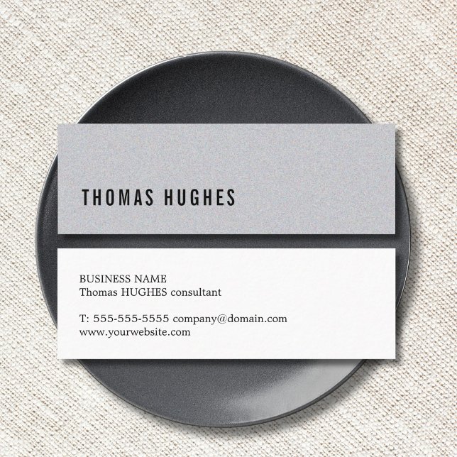Elegant Minimalist Texture Gray Consultant Mini Business Card (Creator Uploaded)