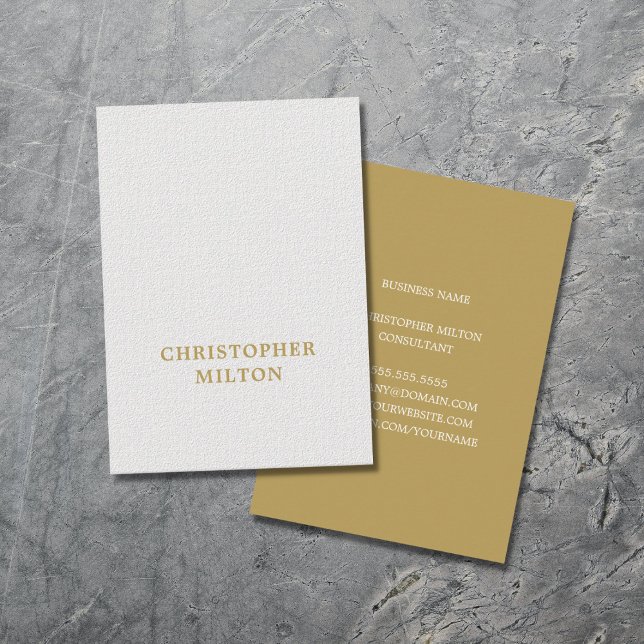 Elegant Minimalist Texture White Brown Consultant Business Card (Creator Uploaded)