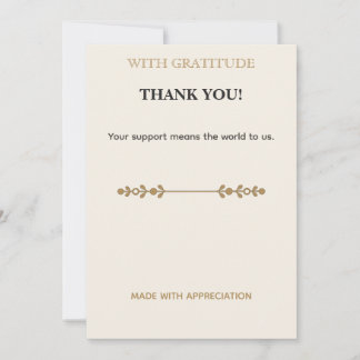 Elegant Minimalist Thank You Card – Ivory and Gold