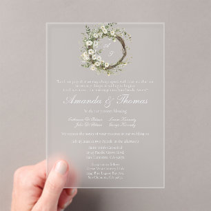 Elegant minimalist theme wedding acrylic invitations