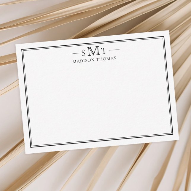 Elegant Minimalist Three Letter Monogram Card (Creator Uploaded)