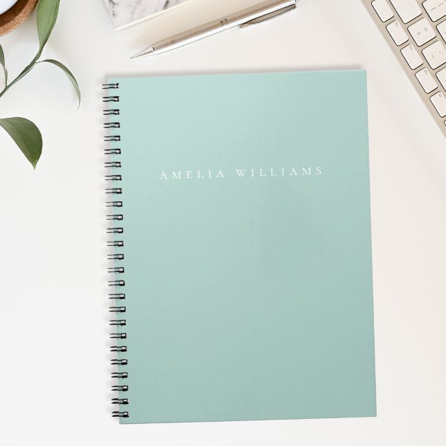 Elegant Minimalist Turquoise Monogram Notebook (Creator Uploaded)