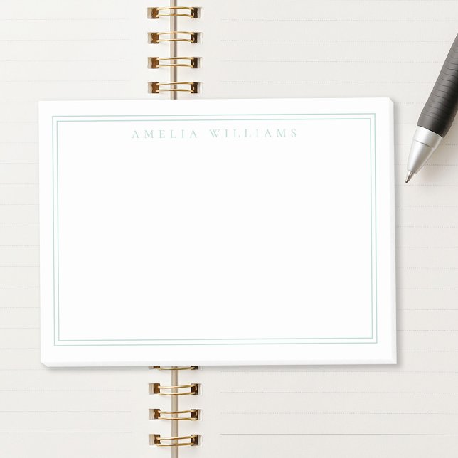 Elegant Minimalist Turquoise Two Border Post-it Notes (Creator Uploaded)