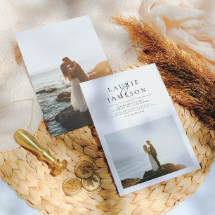 Elegant Minimalist Typography Chic 2 Photo Wedding Invitation