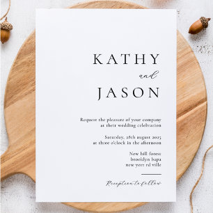 Elegant Minimalist Typography Script Wedding Invitation