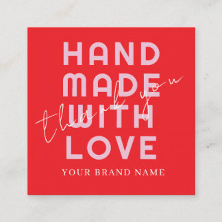 Elegant Minimalist Typography Simple Orange Square Business Card