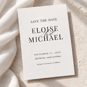 Elegant Minimalist Typography Wedding Photo Save The Date