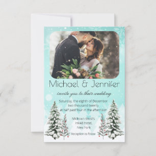 elegant minimalist typography winter wedding photo invitation
