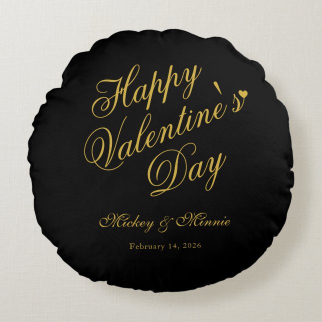 Elegant Minimalist Valentine’s Day Love Round Cushion (Front)