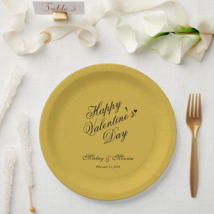 Elegant Minimalist Valentine’s Day Love Themed Paper Plate