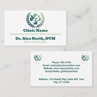 Elegant Minimalist Veterinarian Customisable Business Card