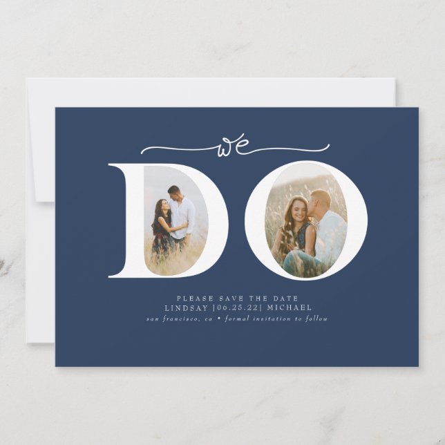 Elegant Minimalist We Do Save the Date 2 Photos (Front)