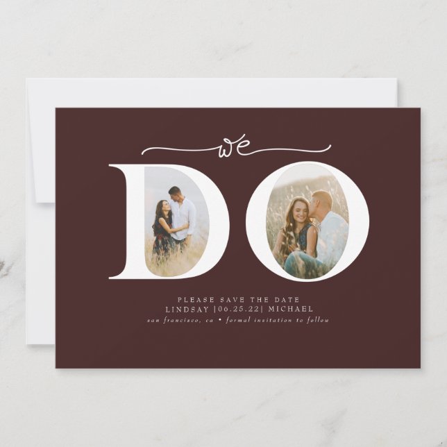Elegant Minimalist We Do Save the Date 2 Photos (Front)