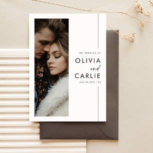 Elegant Minimalist Wedding 3 Photo Invitation
