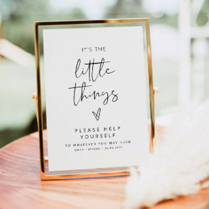 Elegant Minimalist Wedding Bathroom Basket Sign