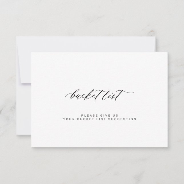 Elegant minimalist wedding bucket list  (Front)