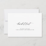 Elegant minimalist wedding bucket list<br><div class="desc">Simple black and white calligraphy script wedding bucket list advice card</div>