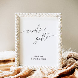 Elegant Minimalist Wedding Cards and Gifts Sign