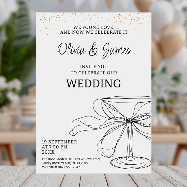 Elegant minimalist wedding celebration design invitation (Creator Uploaded)