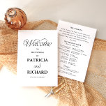 Elegant Minimalist Wedding Ceremony Program<br><div class="desc">Guide your guests through every moment of your special day with this elegant and modern wedding order of service. Featuring a clean, minimalist layout and sophisticated typography, this ceremony program is designed to complement any wedding theme—from high-end urban weddings to intimate garden ceremonies. This double-sided design offers a seamless way...</div>