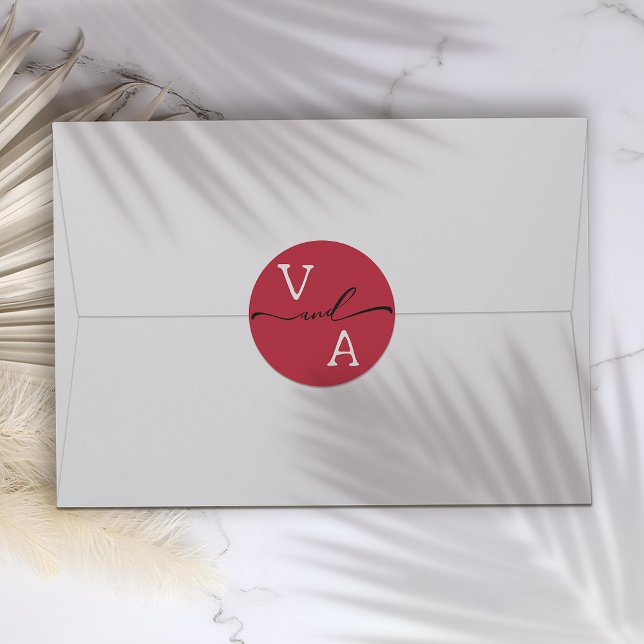 Elegant Minimalist Wedding Classic Round Sticker (Creator Uploaded)