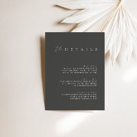 Elegant Minimalist Wedding Details Enclosure Card