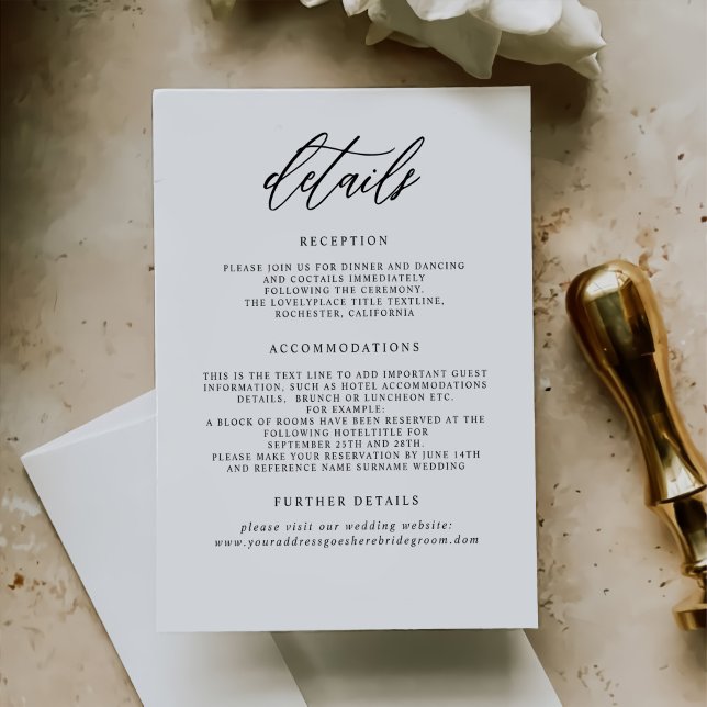 Elegant Minimalist Wedding Details Enclosure Card (Creator Uploaded)