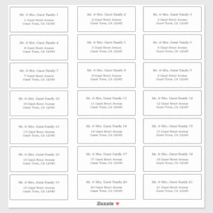 Elegant Minimalist Wedding Guest Address Labels