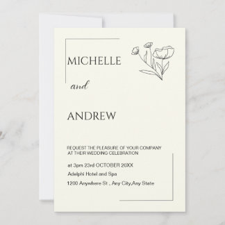Elegant Minimalist Wedding Invitation
