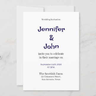 elegant minimalist wedding invitation