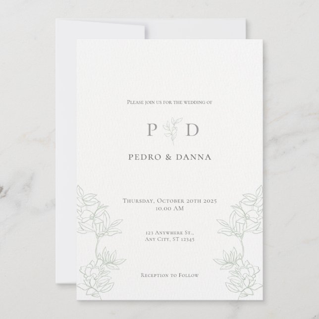 Elegant Minimalist Wedding Invitation (Front)