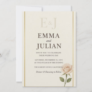 Elegant Minimalist Wedding Invitation 