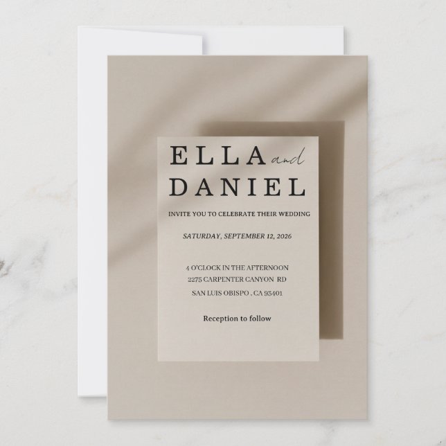 Elegant Minimalist Wedding Invitation (Front)
