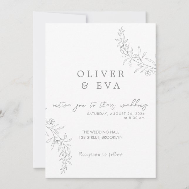 Elegant Minimalist Wedding Invitation (Front)